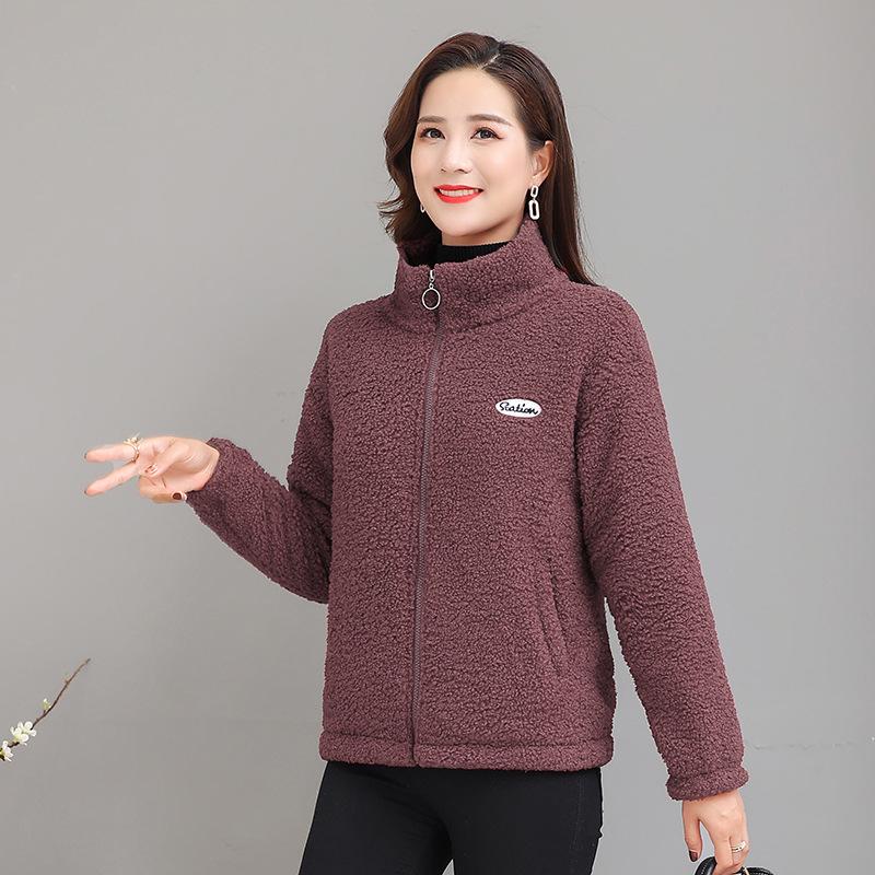 Kuschelige Lammfelljacke: Plüschige, verdickte Winterbekleidung für Frauen mittleren und höheren Alters