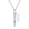 Mindfulness Breathing Necklace Stainless Steel Anxiety Breathe Necklace for Women Men Meditation Tuning Whistle Necklace for Stress Relief