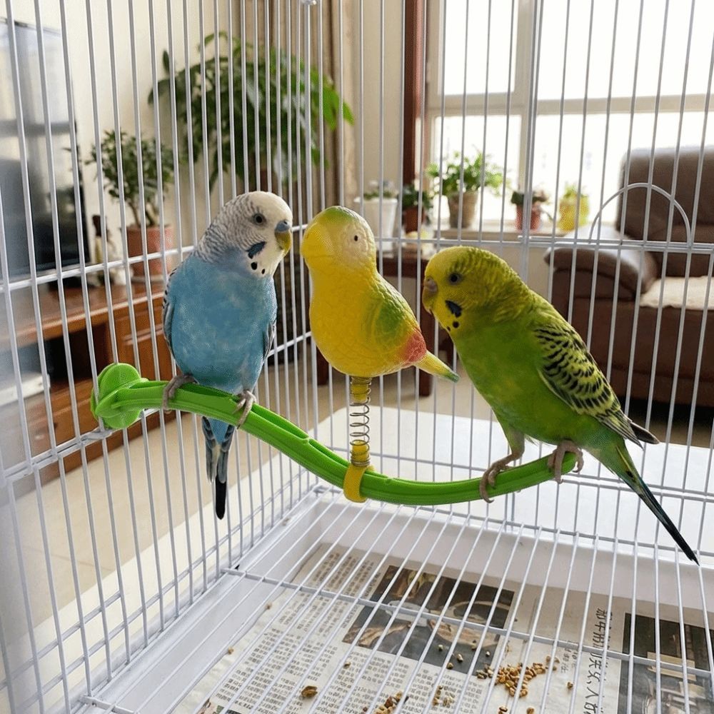 Simulation Bird Swing Perch Toy Plastic Bird Chewing Stand For Small Medium Parrots