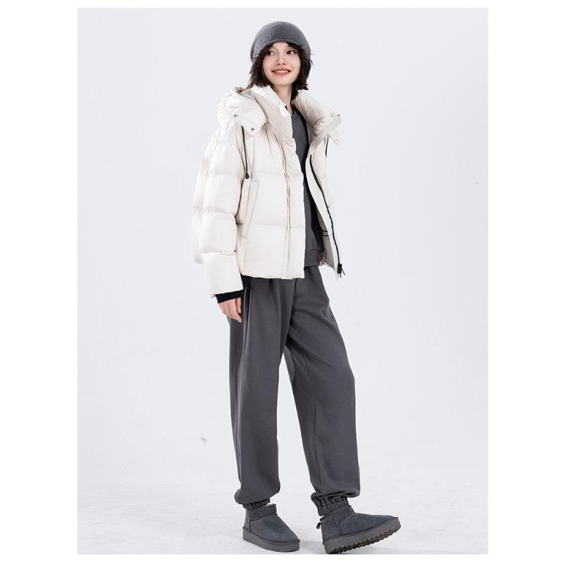 Winter down cotton-padded clothes women's new short hooded casual loose bread clothes cotton-padded jacket jacket