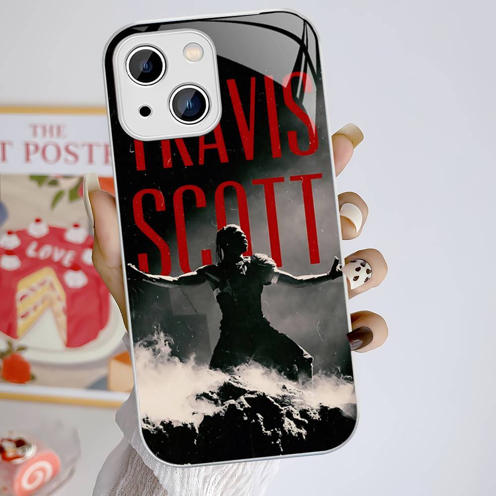 T-Travis S-ScottS Singer For IPhone 14 13 12 Mini 11 Pro XS Max X XR 14 Plus Tempered Glass Cover