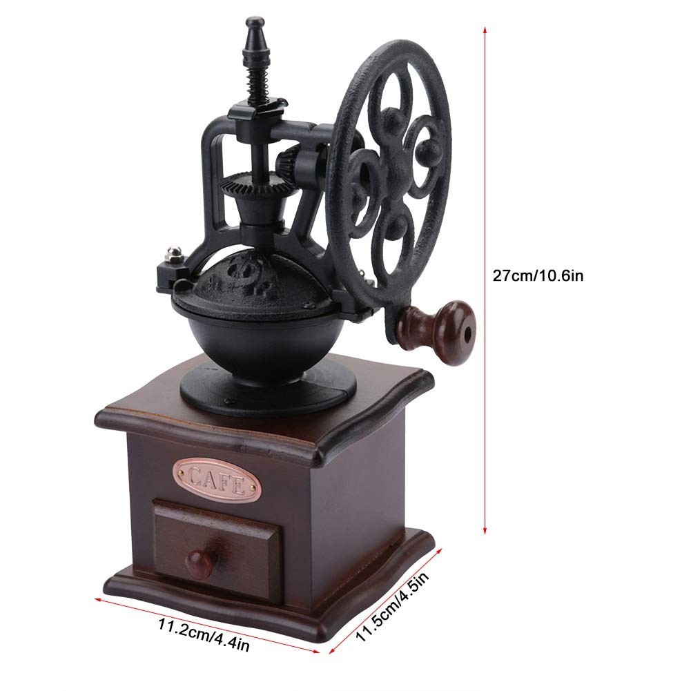 Classic Manual Coffee Mill, Adjustable Grind Size, Stainless Steel, for Home Use, Grinds Beans, Pepper, Seasonings, and Grains, Multi-Purpose,