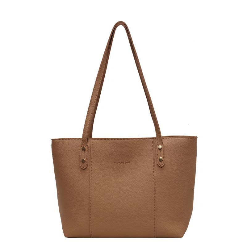 

Fashi Solid PU Simple Messenger Bag for Women New Style Large Capacity Commuter Shoulder Bag Hot Selling Niche Top-Handle Bags світло-коричневого кольору