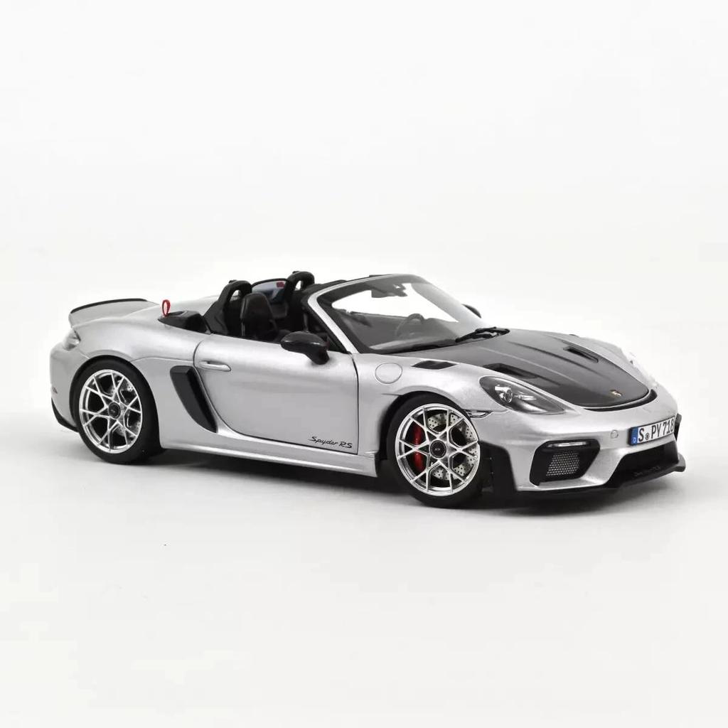 NOREV Scale Porsche 718 Spyder RS Weissach Package 2023 Silver NOREV 718 Spyder RS Weissach Package Fully Openable 1/18