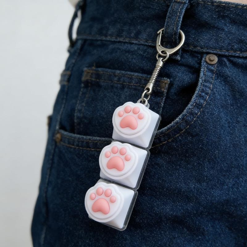 Bread Keycap Stress Relief Clicker Keychain Mechanical Keyboard Button Decompress Fingertip Keyring