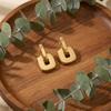 Chunky Vintage Black Stainless Steel Stud Earrings for Women Irregular Geometric Gold Plated Earrings Waterproof Ears Jewelry