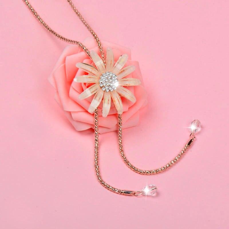 Big Acrylic Flower Long Tassels Pendant Necklace for Women Fashion Accessories Jewelry ZD1 KO1