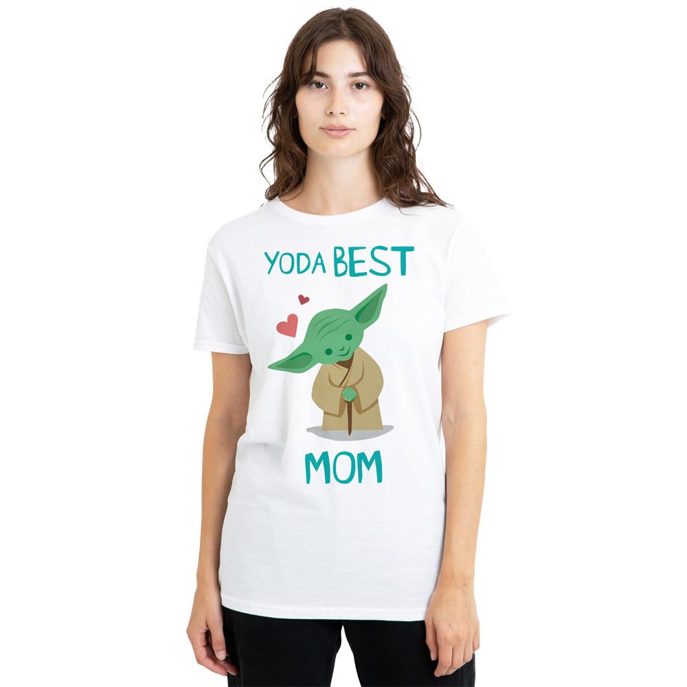 STAR WARS Womens/Ladies Best Mom Baby Yoda Mothers Day T-Shirt