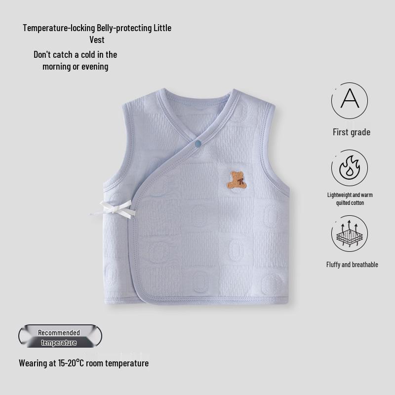 Newborn Double-Layer Quilted Cotton Vest for Boys & Girls - Spring/Autumn