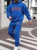 Men's Athletic 2-Piece Hoodie & Sweatpants Set - Letter Print Casual Wear