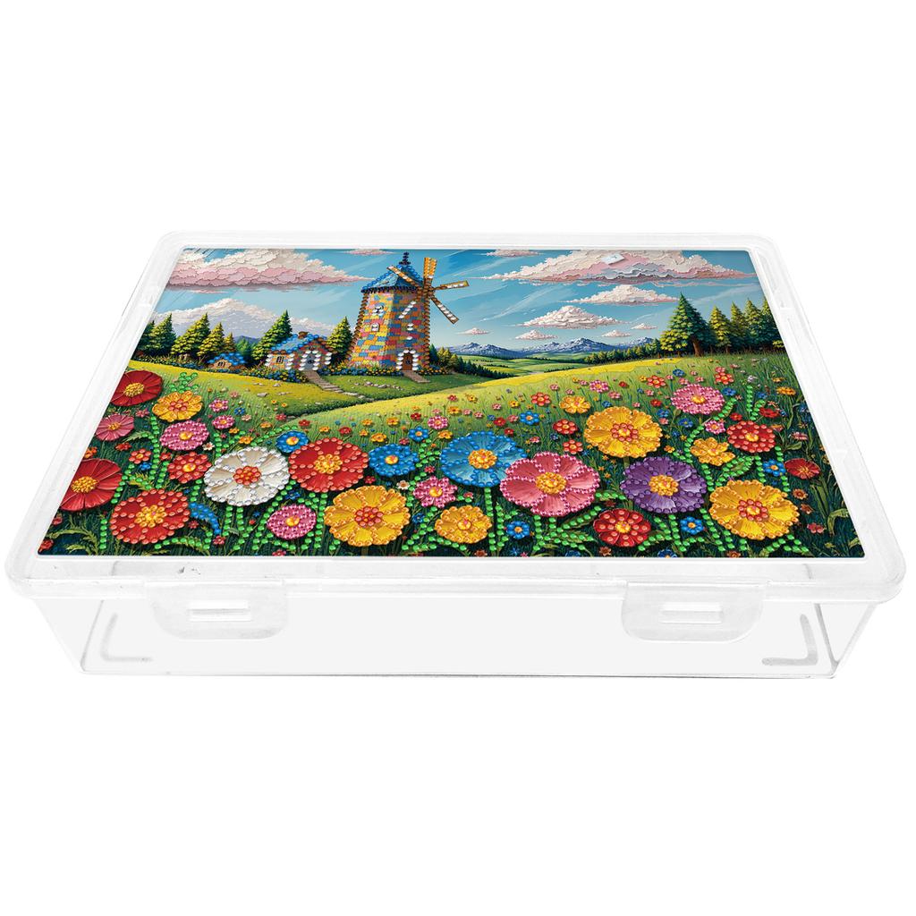 DIY Flower Plastic Large Capacity Diamond Painting Storage Box Exquisite Craft Supplies Storage Box for Home Holiday Gifts