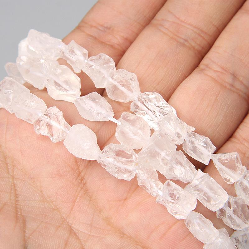 20 pcs 7-11MM Transparent Natural White Clear Crystal Quartz Beads Mineral Semi-precious Stones Bead For Diy Jewelry Making Bulk