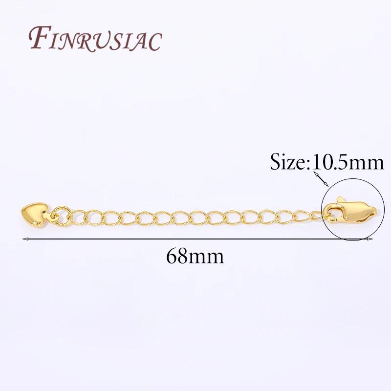 

18K Gold Plated Extension Extender Tail Chains with Lobster Clasps For Jewelry Making,Connectors For Bracelets Accessories DIY 1 piece