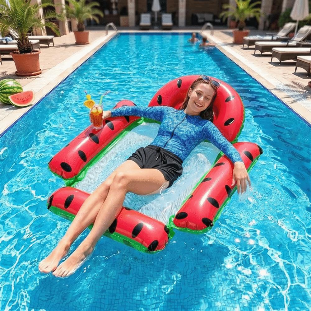 Mesh Seat Water Hammock Foldable Floating Lounger Multi-Purpose Inflatable Pool Raft Family