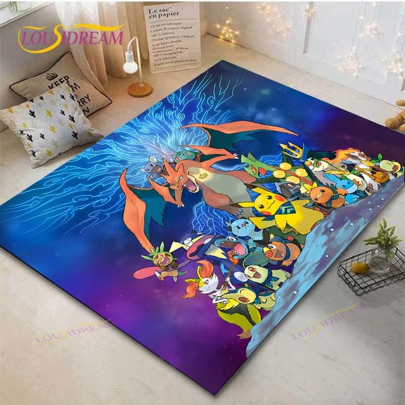 Pokémon Pikachu Teppich Wohnzimmer Schlafzimmer Bettvorleger Arbeitszimmer Computerstuhl Heimtextilien Fußmatte Teppich