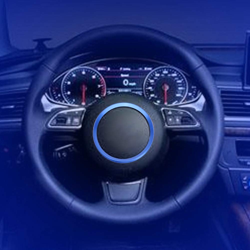 Steering Wheel Cover Trim, Red & Blue Car Steering Wheel Ring Trim, Interior Decoration