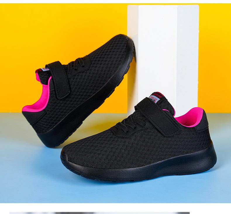 Atmungsaktive rutschfeste Jungen-Laufschuhe mit doppeltem Mesh-Obermaterial - Leichte Sportsneaker für mittlere und große Kinder