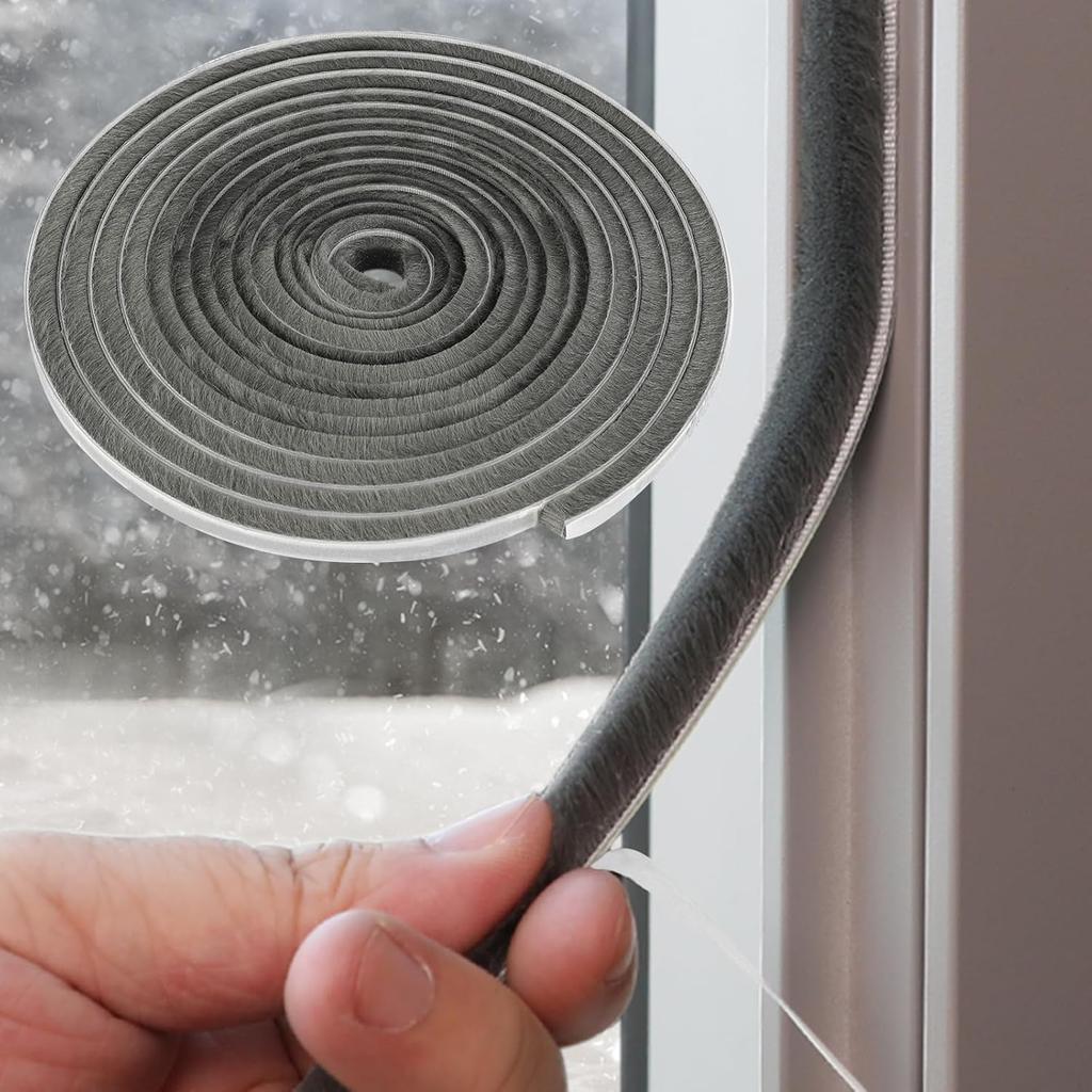3/2/1Pcs 5M Self-Adhesive Soundproofing Weather Stripping Window Brush Seal Strip Noise Blocker for Windows and Doors Frame Wind