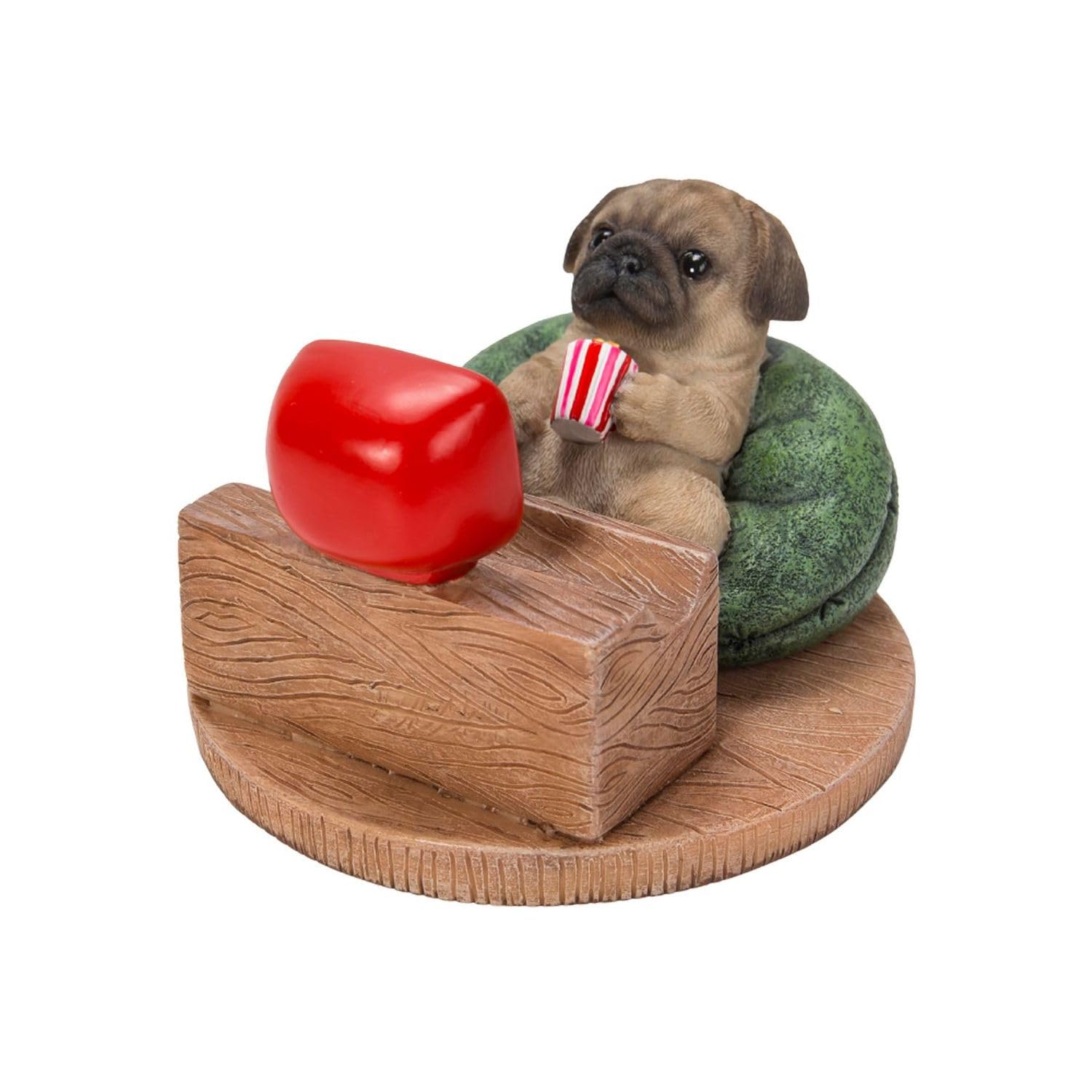 

Ubia TV Watching Pug Smartphone Stand, 10.5 x 10 x 6.5 cm, Doll Figurine, Animal Ornament, Garden Decor, Dog, H22130