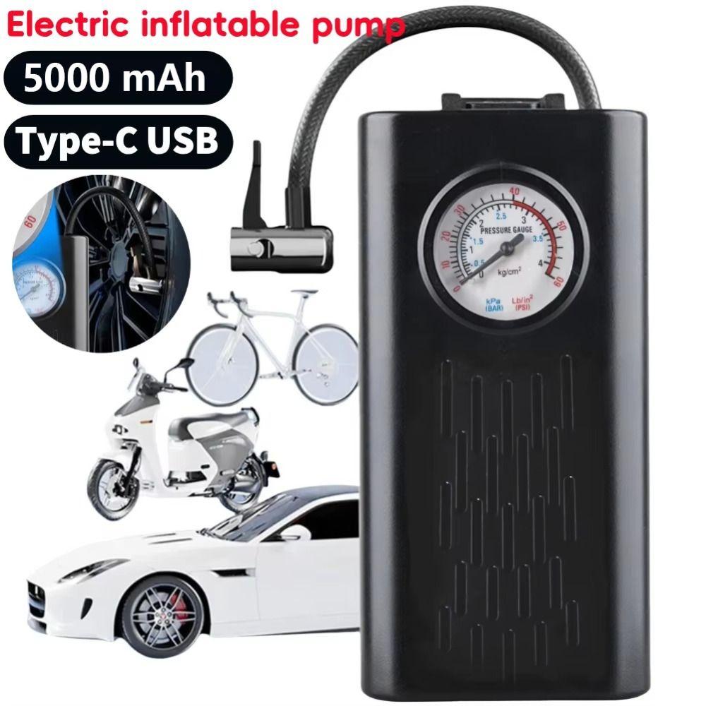 Pointer Pressure Gauge Electric Air Compressor Portable Handheld Air Pump  Balls Inflation