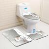 Christmas Bathroom Floor Mat Toilet Three-Piece Set