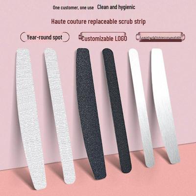 Stainless Steel Nail File with Replaceable Peel-off Sandpaper Strips
