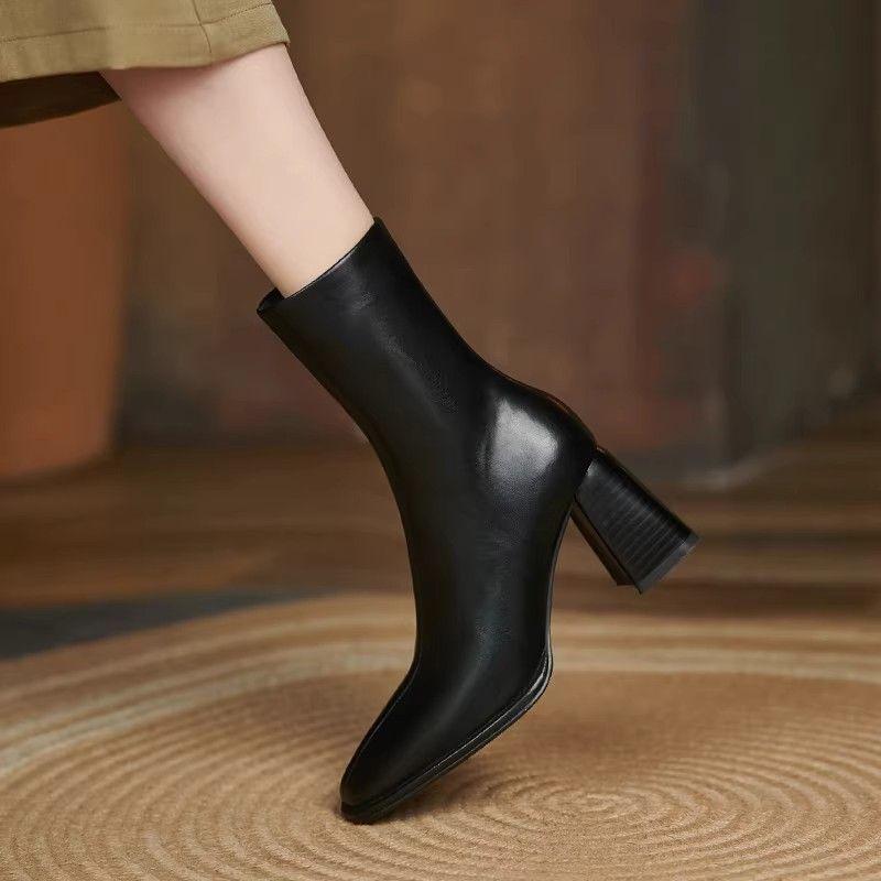 Fashion Booties Retro Style Soft Plain High Quality Ankle Boots for Women On Promotion New In Offer Pu Trend 2025 Boot Woman Short Shoes