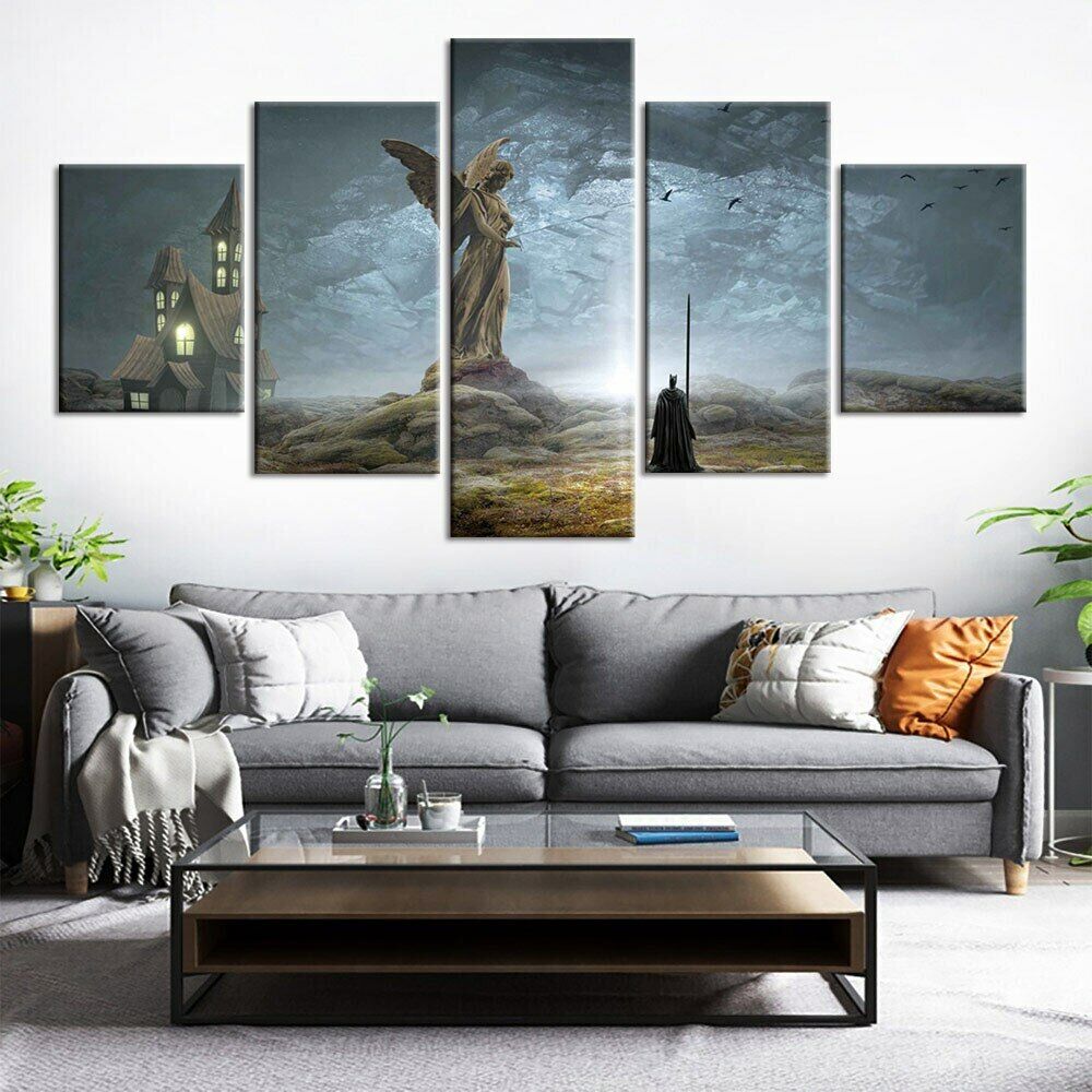 5Pcs Virgin Mary Angel Statue Decor Canvas Picture Wall Art 5 Pieces Pictures Paintings No Framed Poster HD Print Modern