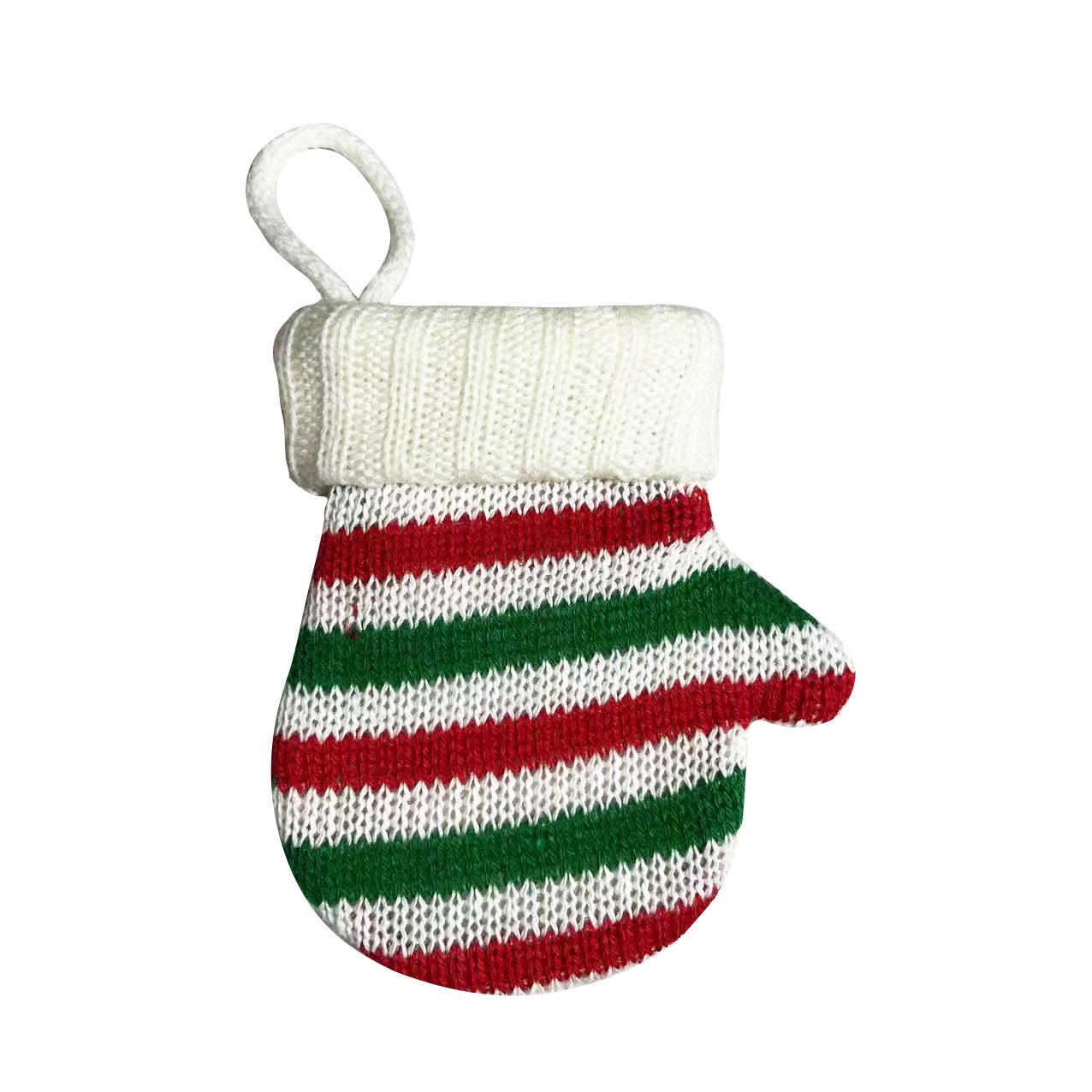 Зеленые Вязаные Мини-Рождественские Носочки - Маленькие Носочки-Украшение для Украшения Елки
