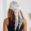 Sheer Mesh Floral Lace Scarf Hollow Design Crochet Headscarf Cute Beach Hair Band  Beach Outfits