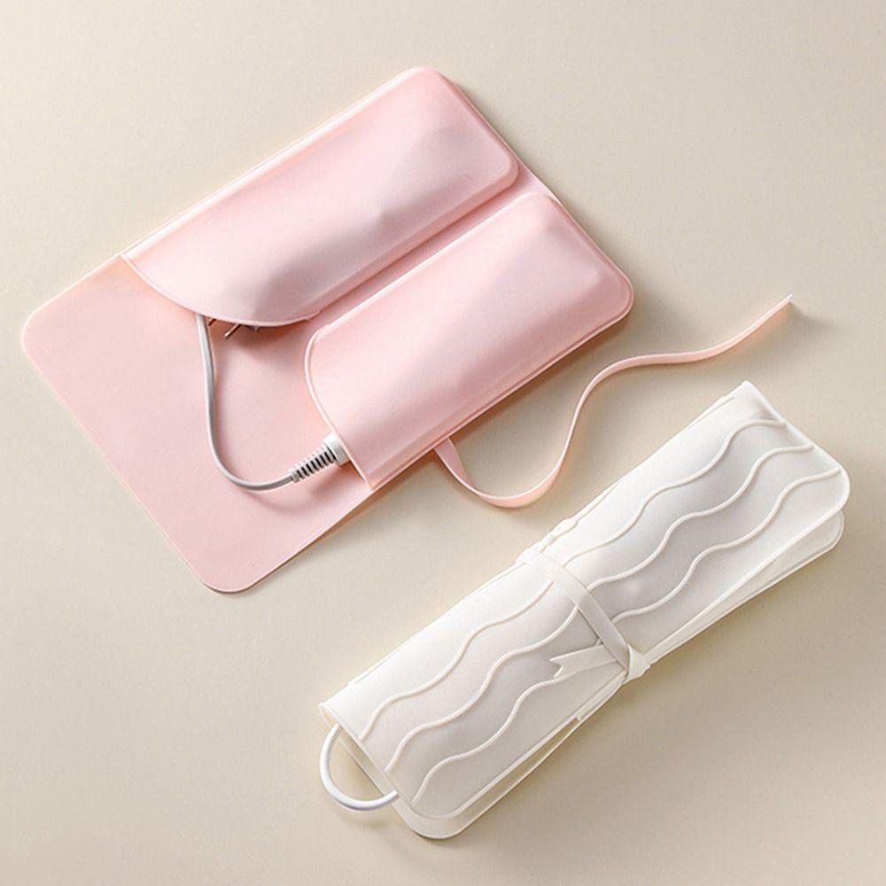 Folding Straightener Storage Pouch 2 In 1 Heat Resistant Mat Travel Case