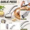Stainless Steel Garlic Press Crusher Kitchen Tool Garlic Mincer with Ergonomic Handle for Easy Crushing and Mashing Garlic Cloves