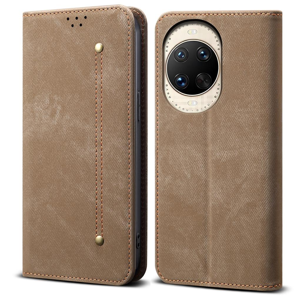 For Huawei nova 14 Ultra 5G Case Jeans Cloth Texture Anti-Scratch Leather Stand Phone Cover