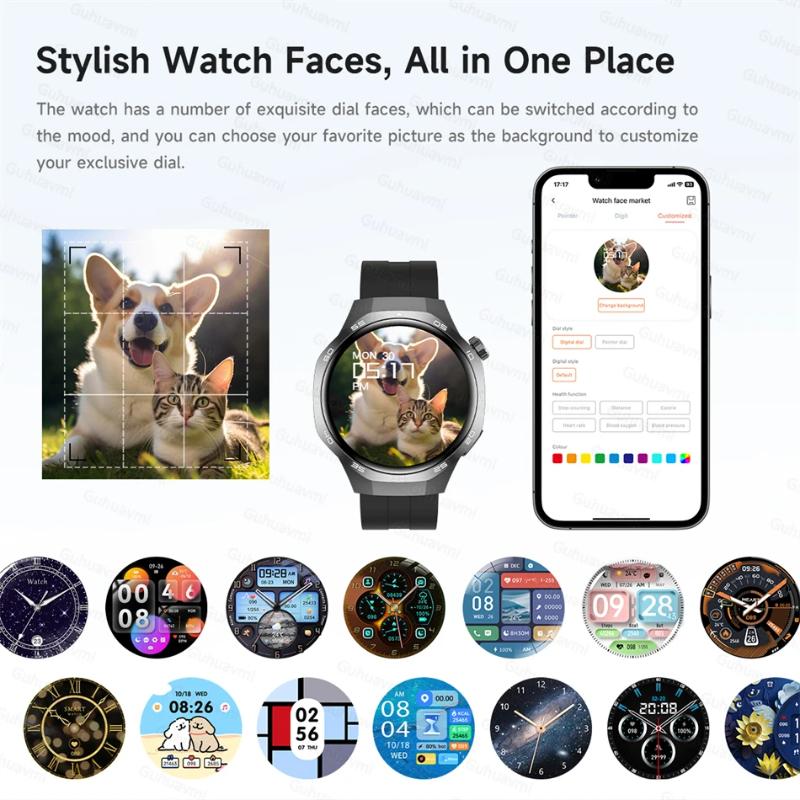 2025 New Bluetooth Call Smart Watch Men AMOLED HD Large Screen Heart Rate NFC IP68 Waterproof Sport Wireless Charging for Xiaomi