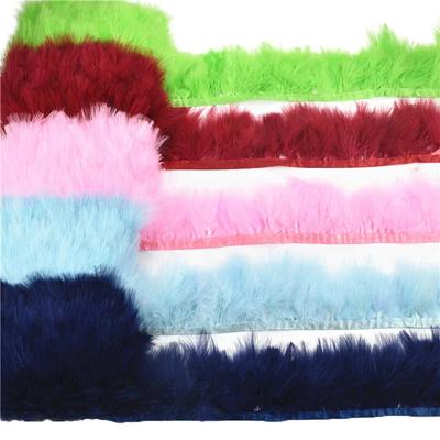 2 Meter Farbige Flauschige Marabu Federn Fransenbesatz Truthahn Schwarz Federband Stoff Schal Kleidung Nähverzierungen Dekoration