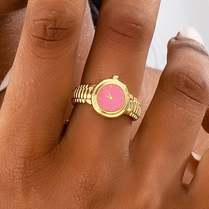 Stylish Watch Ring for Women & Men - Watch Shape Fashion Jewelry Ring Unique Gift Idea for Her/Him, Trendy Unisex Accessory