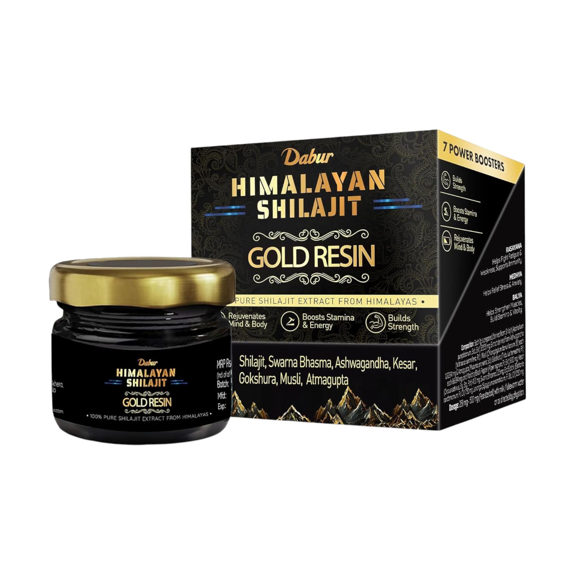 

Dabur Himalayan Shilajit Gold Resin 20g With 7 Ayurvedic Boosters For Strength And Stamina