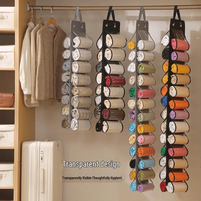 26-Pocket Double-Sided Yoga Outfit Hanging Storage Bag