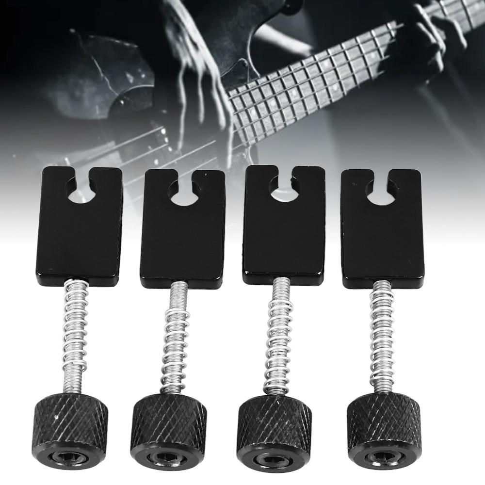 4PCS Black Headless Bass Bridge Metal Bass Bridge Saddle Bass Replacement Parts Guitar Replacement