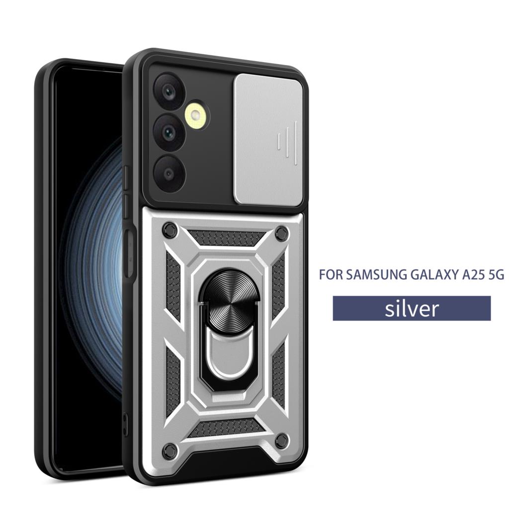 For Samsung Galaxy A25 A25 5G Case Push Window Lens Cover Ring Bracket Etui Coque for Samsung Galaxy A15/Galaxy A35/Galaxy A55