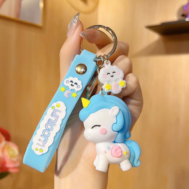 Cute Cartoon Unicorn Keychain Plush Pendant For Car Keys And Bag Decoration Small Gift