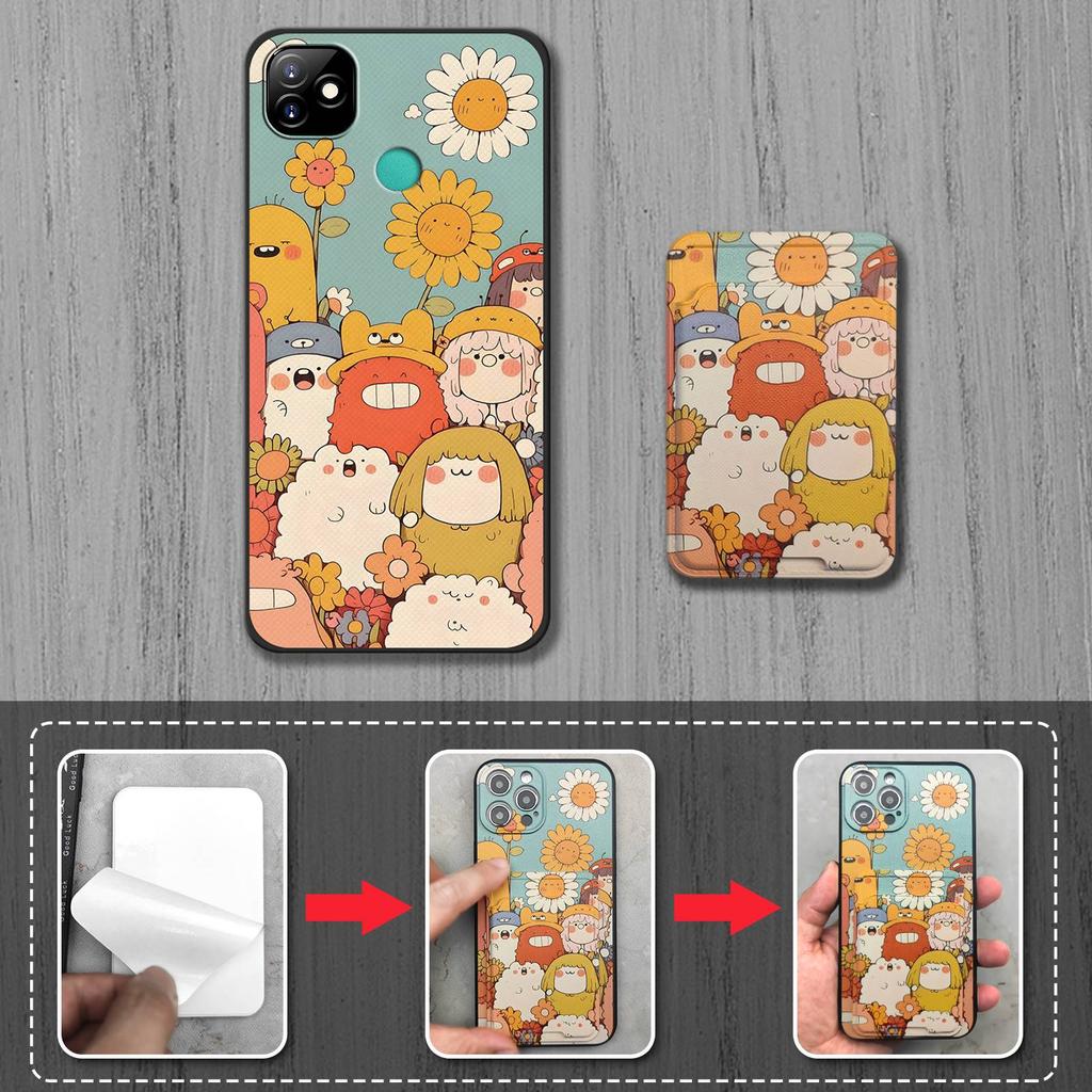 protective TPU Phone Case For Itel P36 Play/Vision1 Cover Dirt-resistant Waterproof Card sleeve Cartoon Graffiti Durable