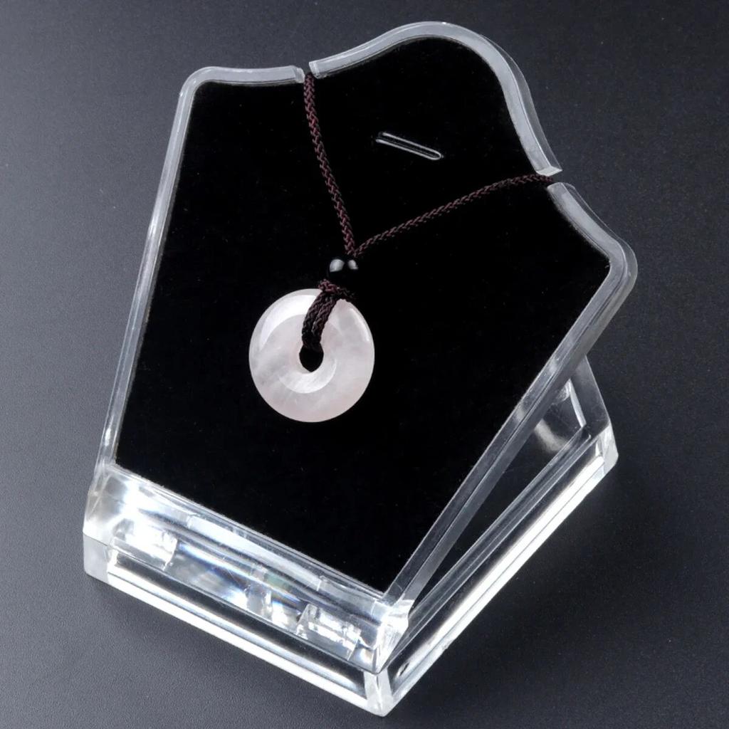 Peace Buckle Necklace Natural Stone Crystal Agates Doughnut Pendant For Girls Women Birthday Gift Chain 32CM