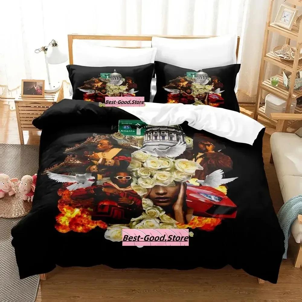 New Music Migos Bedding Set Single Twin Full Queen King Size Bed Set Adult Kid Bedroom Duvetcover Sets Anime parure de lit Bed