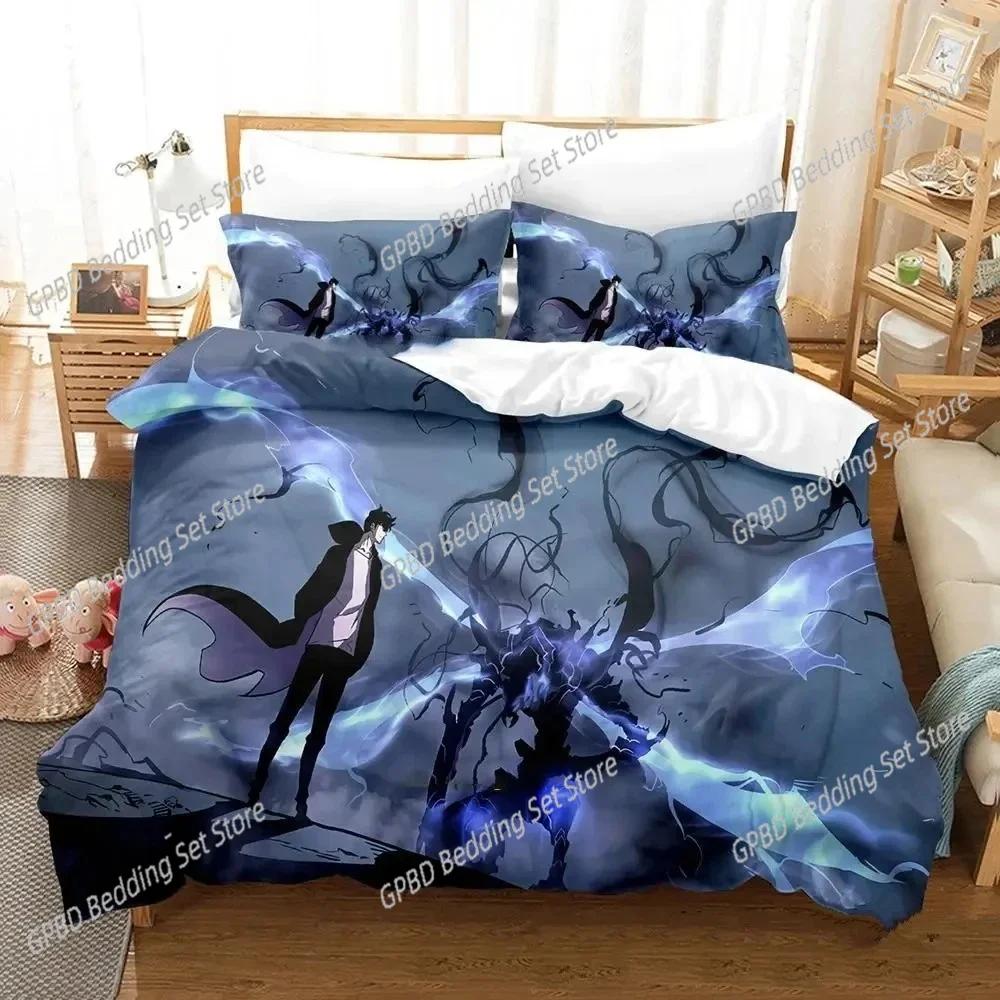Comforter 3D Printed Anime Solo Leveling Bedding Set Bedroom Soft Modern S Comefortable And