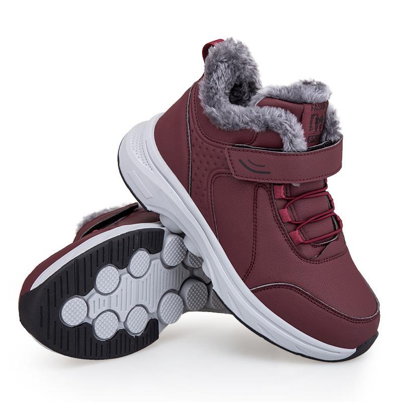 Fleece cotton shoes winter high-top fleece thickened large cotton northern parents walking shoes non-slip mother shoes 36