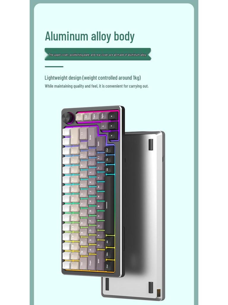 83-Key Aluminum RGB Wired Custom Mechanical Keyboard for Gaming and Office