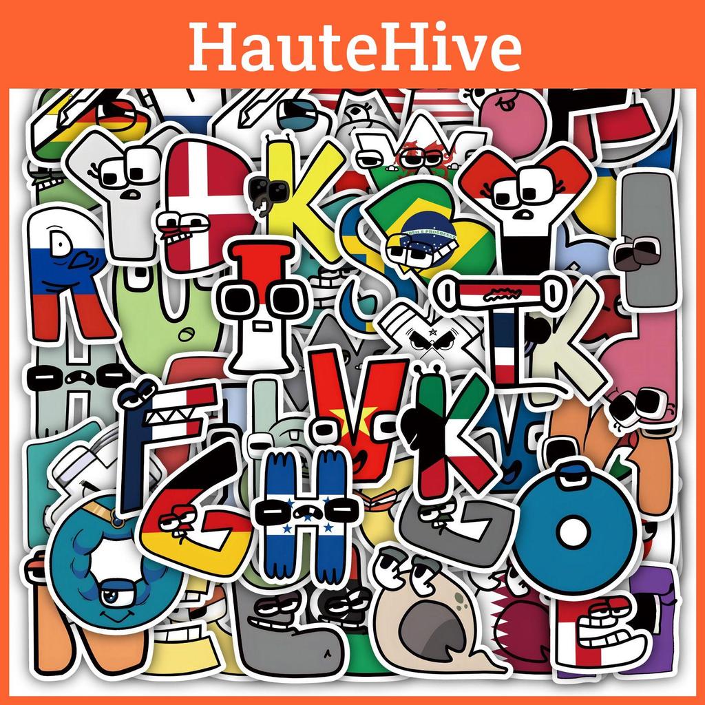 62pcs Alphabet Lore Pvc Reusable Stickers For Luggage Case/trolley Case Decor