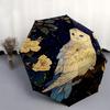 1pc Owl Enchanted Night Pattern Beautiful Looking Automatic Folding Umbrella, 3 Folding, 8 Iron Frame Design, Durable and Suitable for Travel and
