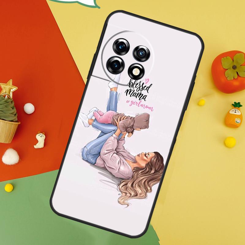 Baby Mama Tochter Mädchen Sohn Papa Rückseite für OnePlus 13 15 13R 13T 12 12R 11 10 10T 8T Nord 5 CE 4 2 3 Lite N20 N30 Hülle